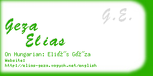 geza elias business card